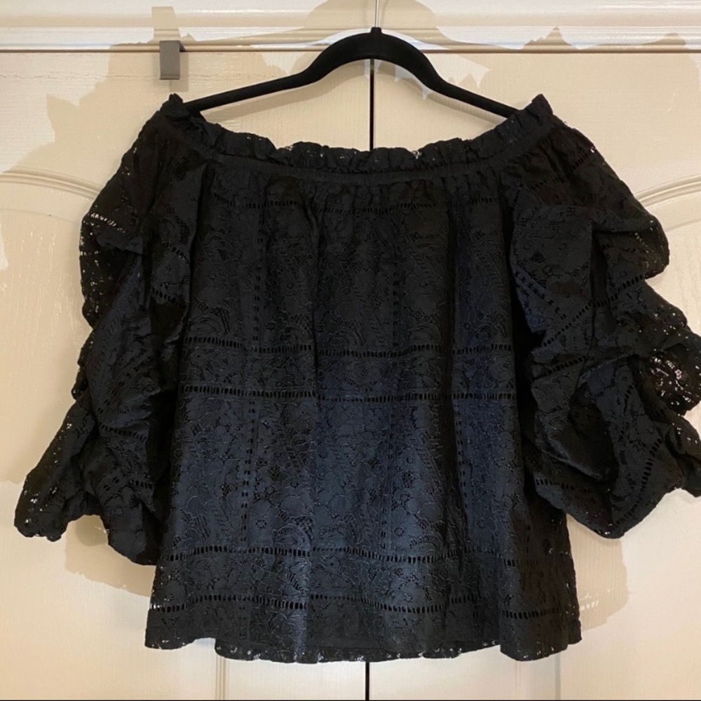 Lace off shoulder blouse